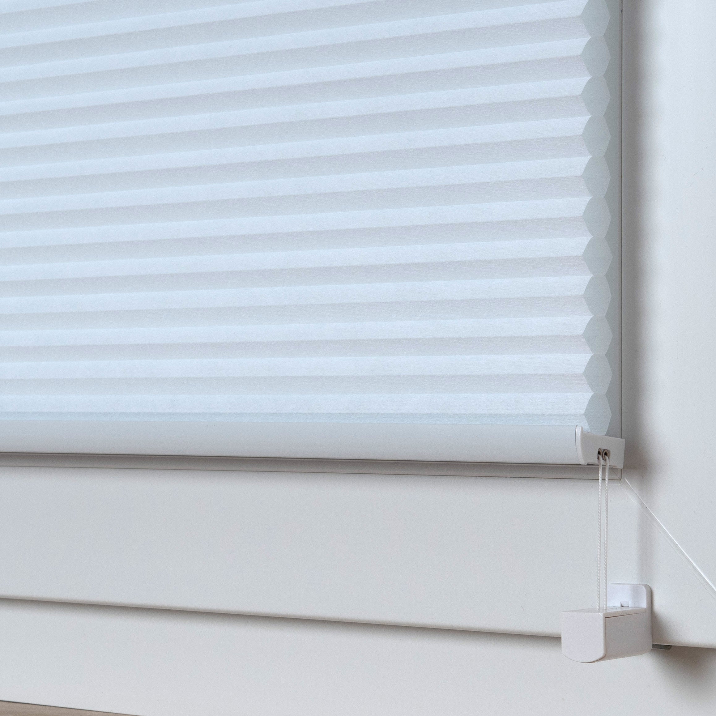 ourdeco® Klemmfix-Wabenplissee | lichtdurchlässig | ohne Bohren | Metallklemmträger | weiß, grau