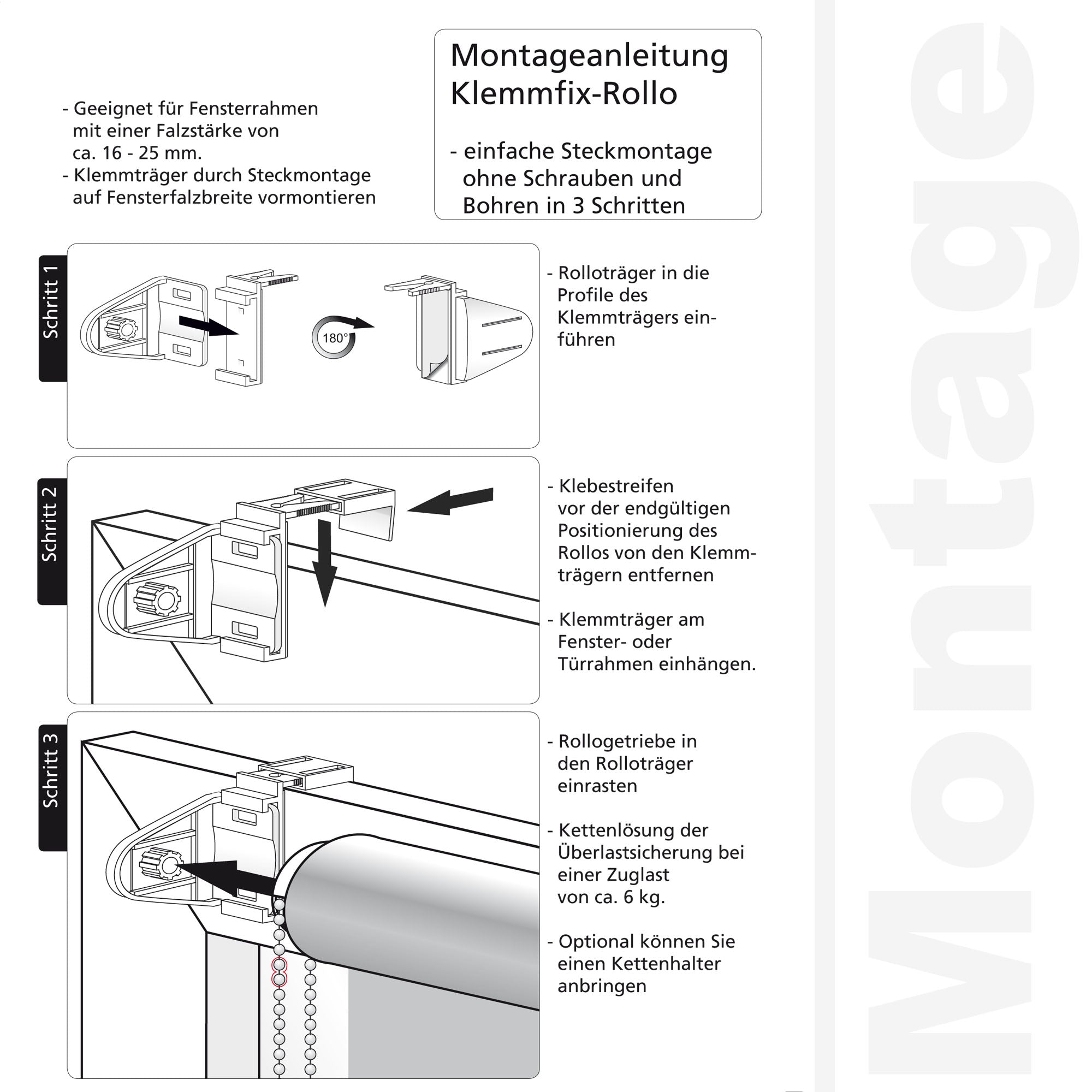 ourdeco® Klemmfix-Rollo | lichtdurchlässig | ohne Bohren | verschiedene Farben und Größen