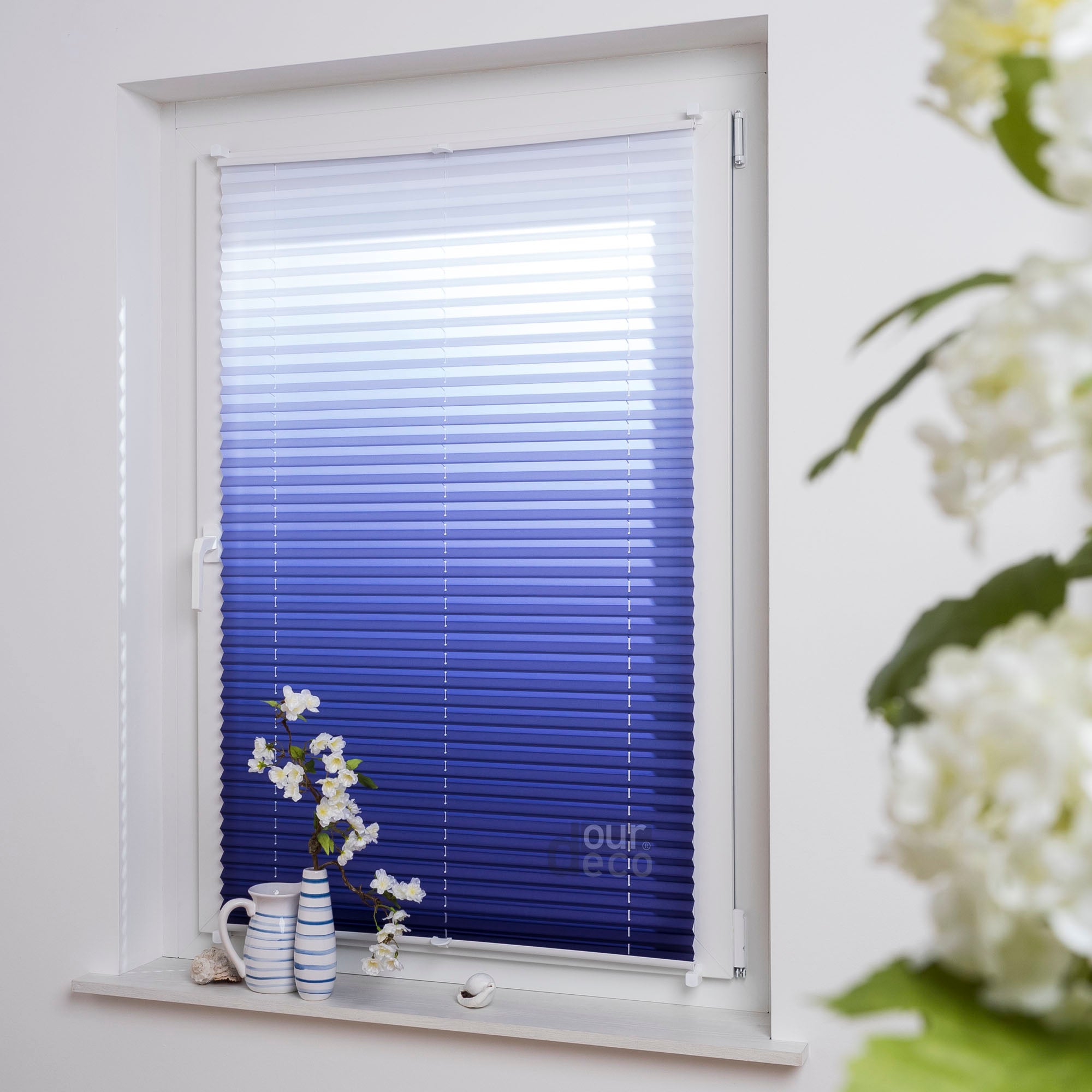 ourdeco® Klemmfix Plissee ohne Bohren Farbverlauf