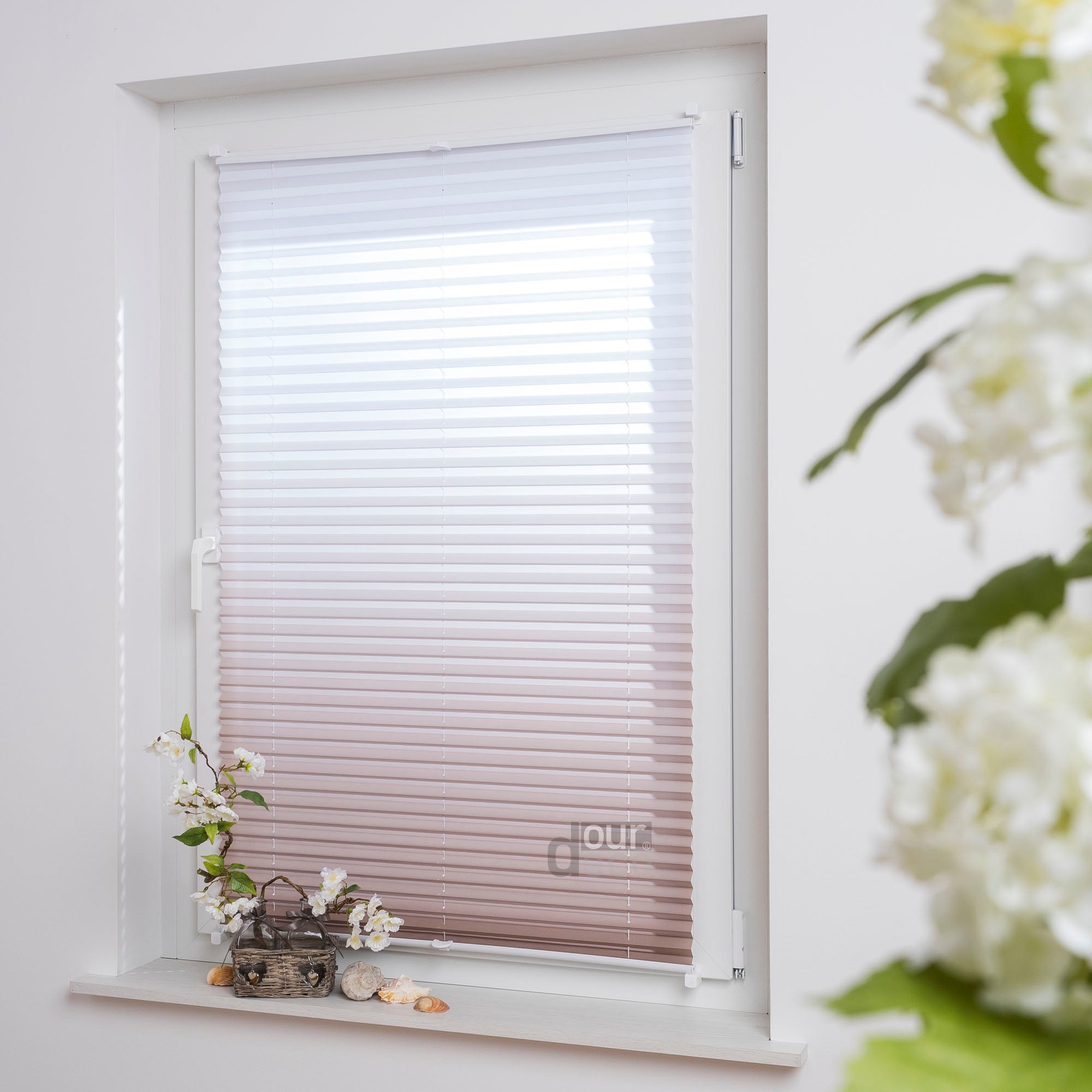 ourdeco® Klemmfix Plissee ohne Bohren Farbverlauf