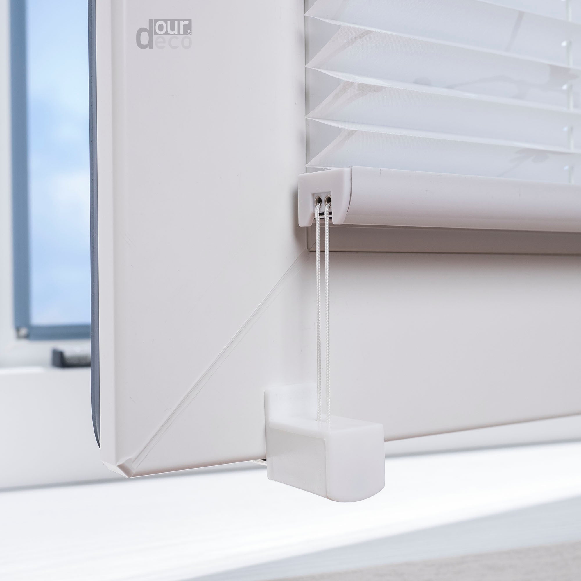 ourdeco® Klemmfix Plissee ohne Bohren für Fenster  oder Türen Druckmotiv Ranke weiß | grau