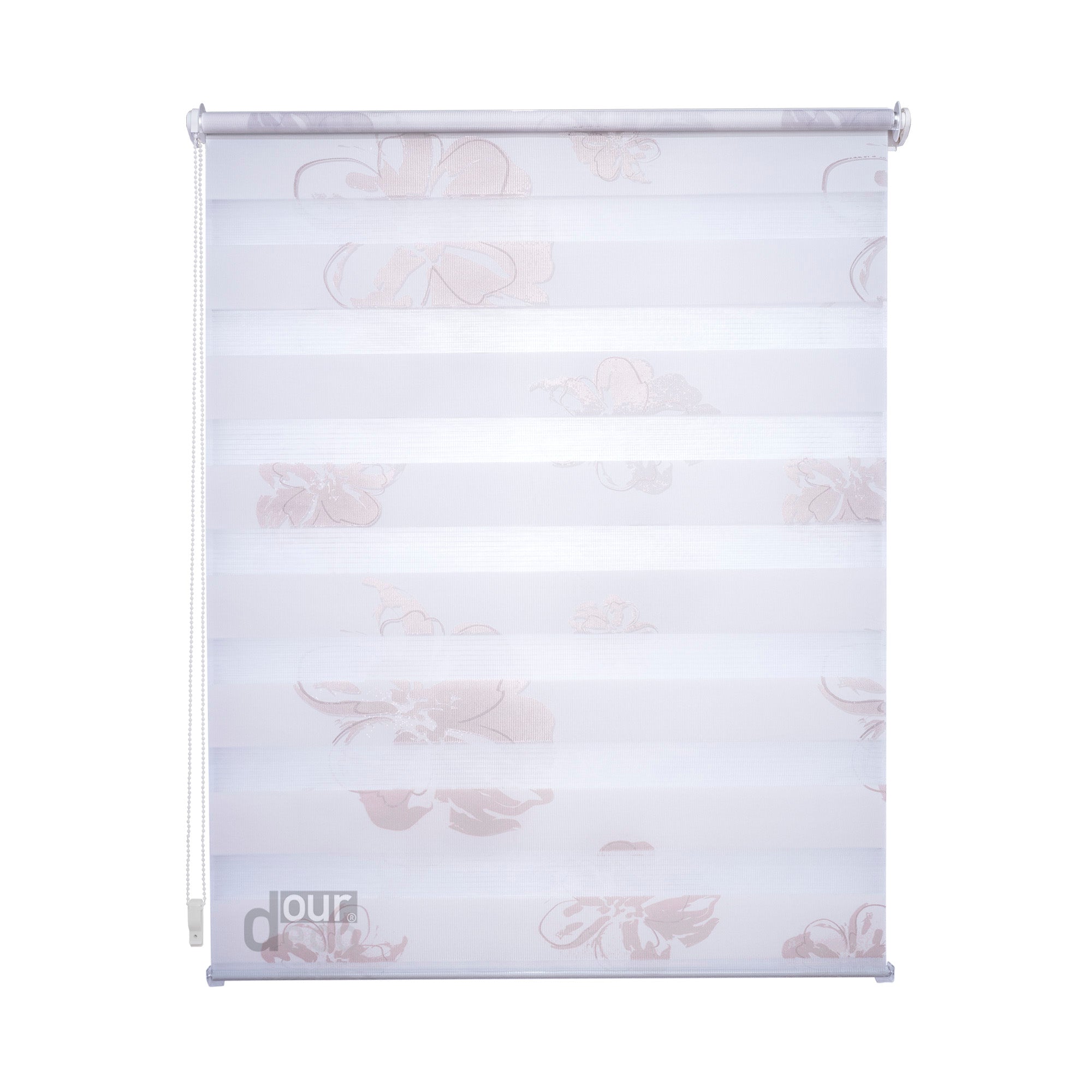 ourdeco® Doppel-Rollo Druckmotiv Blume oder Aster, Duo-Rollo, lichtdurchlässig, blickdicht, Montage ohne Bohren, verschiedene Größen