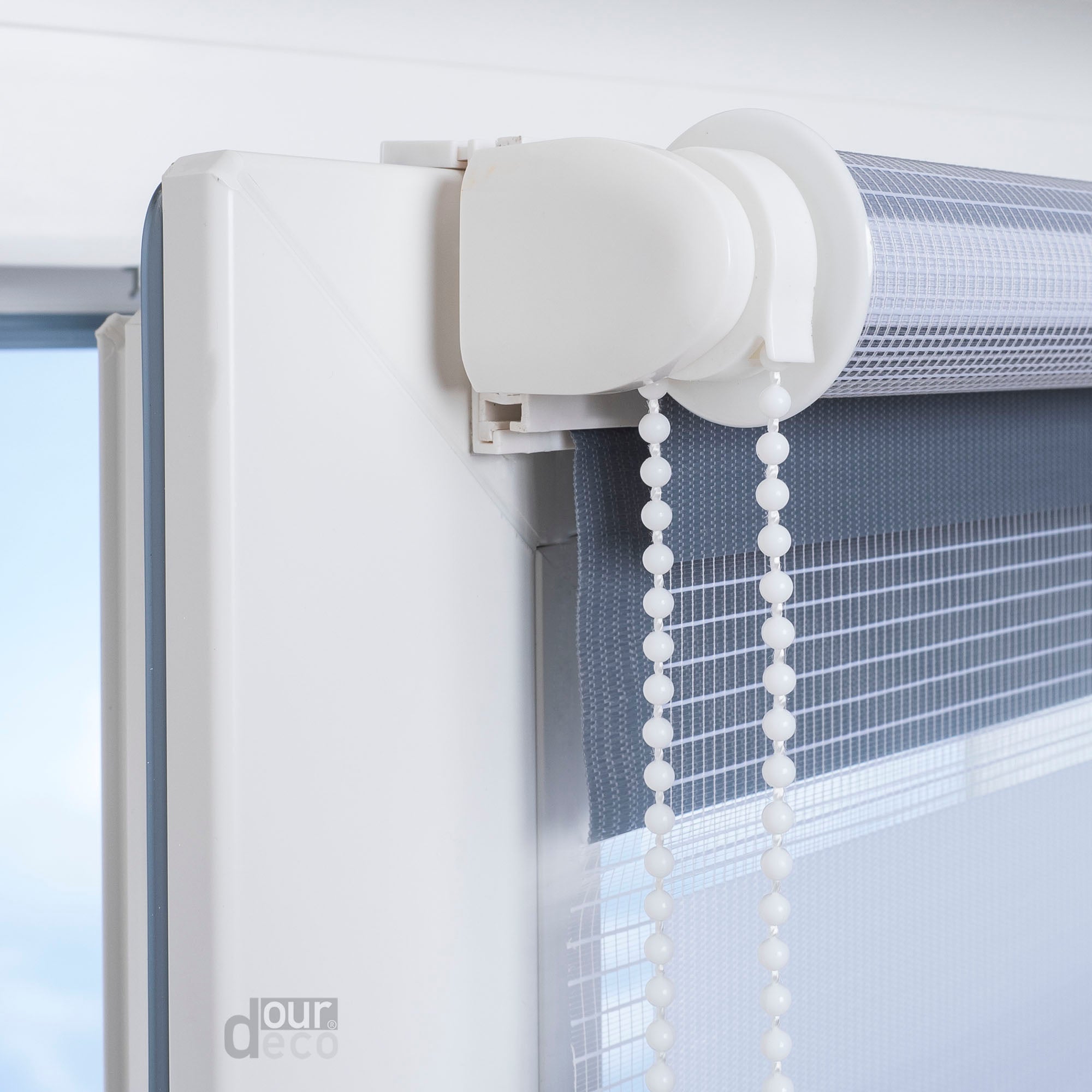 ourdeco® Doppel-Rollo Streifen und Farbverlauf, Duo-Rollo, lichtdurchlässig, blickdicht, Montage ohne Bohren, verschiedene Größen