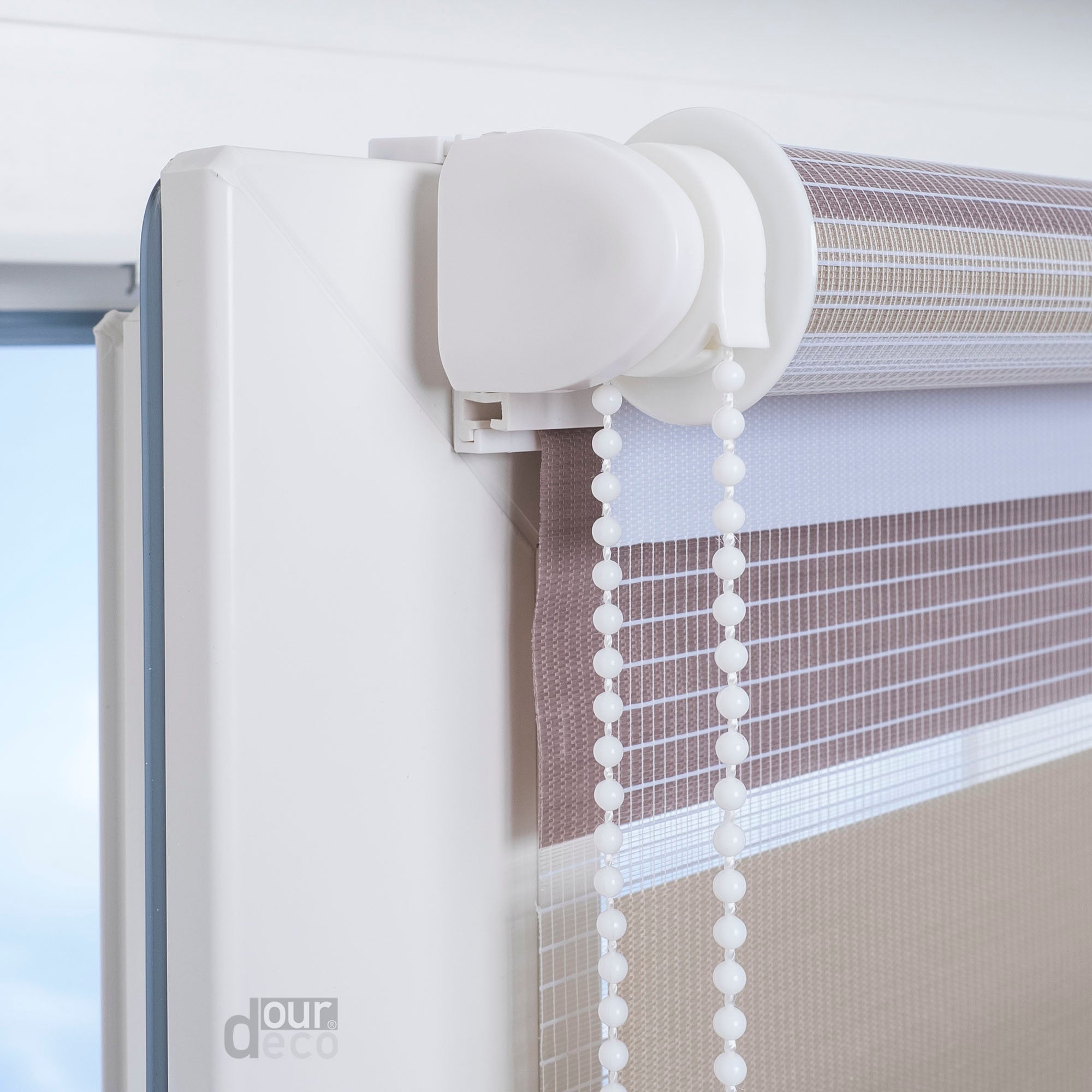ourdeco® Doppel-Rollo Streifen und Farbverlauf, Duo-Rollo, lichtdurchlässig, blickdicht, Montage ohne Bohren, verschiedene Größen