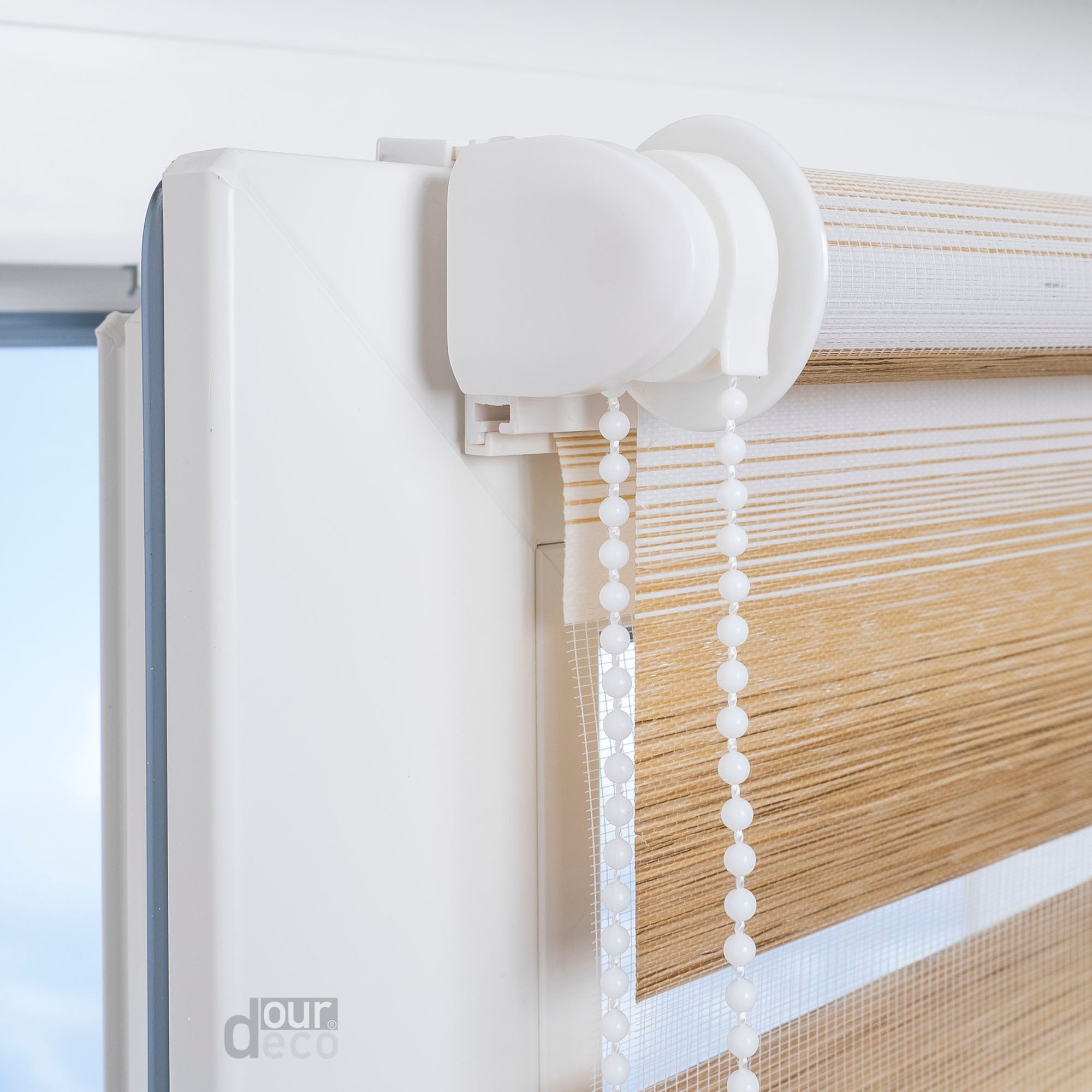 ourdeco® Doppel-Rollo Streifen und Farbverlauf, Duo-Rollo, lichtdurchlässig, blickdicht, Montage ohne Bohren, verschiedene Größen