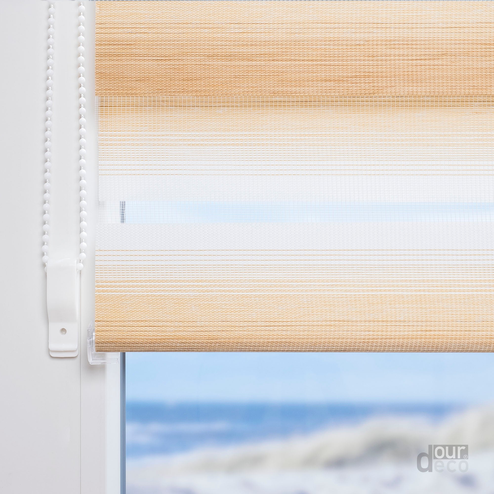 ourdeco® Doppel-Rollo Streifen und Farbverlauf, Duo-Rollo, lichtdurchlässig, blickdicht, Montage ohne Bohren, verschiedene Größen