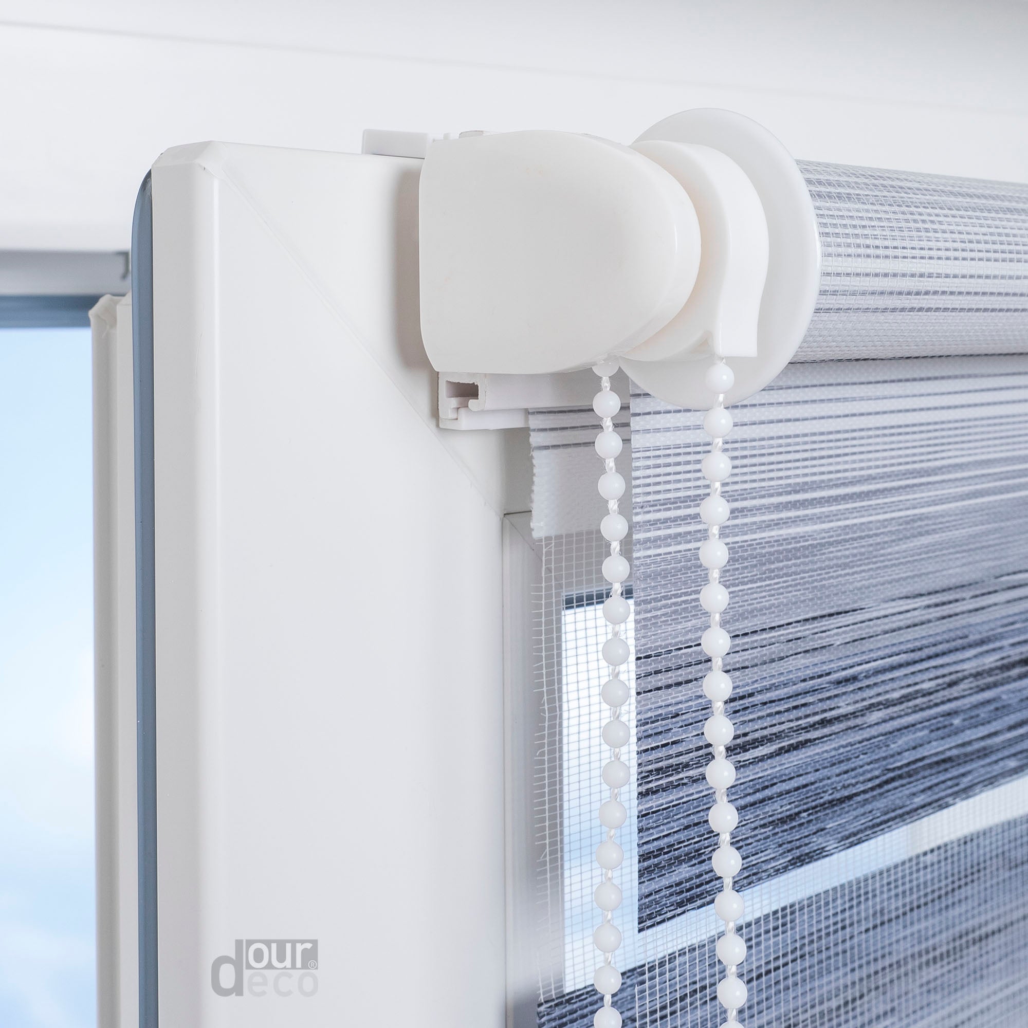 ourdeco® Doppel-Rollo Streifen und Farbverlauf, Duo-Rollo, lichtdurchlässig, blickdicht, Montage ohne Bohren, verschiedene Größen