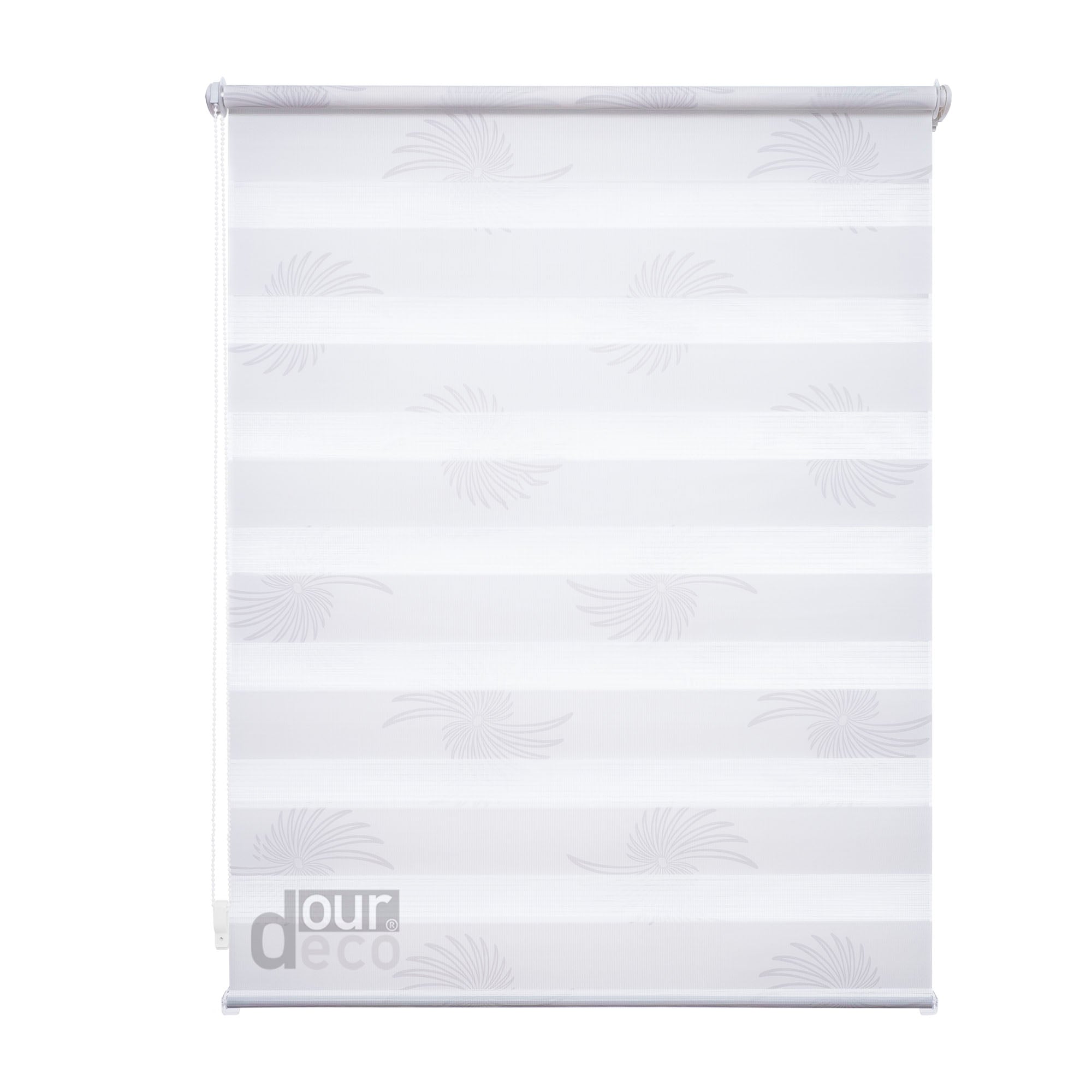 ourdeco® Doppel-Rollo Druckmotiv Blume oder Aster, Duo-Rollo, lichtdurchlässig, blickdicht, Montage ohne Bohren, verschiedene Größen